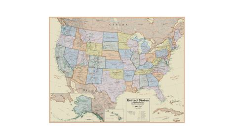 Round World Hemispheres Boardroom Series Us Wall Map 38 Inches X 48