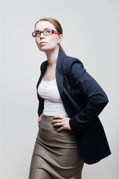 Portrait Of A Businesswoman Wearing Glasses Stock Image Image Of Businesswoman Clerk 55658953