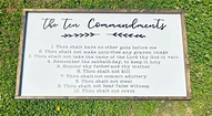 Ten Commandments Sign Christian Farmhouse Decor KJV Decor | Etsy