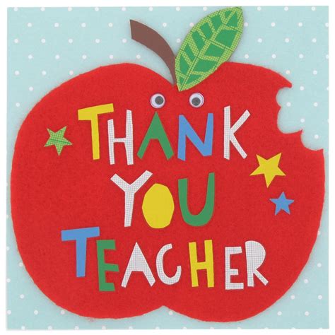 thank you teacher apple card from paperchase creative cards teacher appreciation t card
