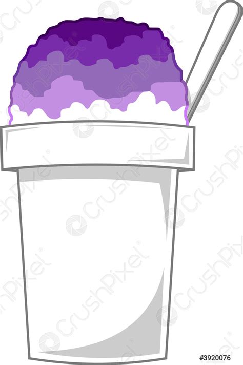 Cartoon Shaved Ice In Cup With Spoon Stock Vector 3920076 Crushpixel