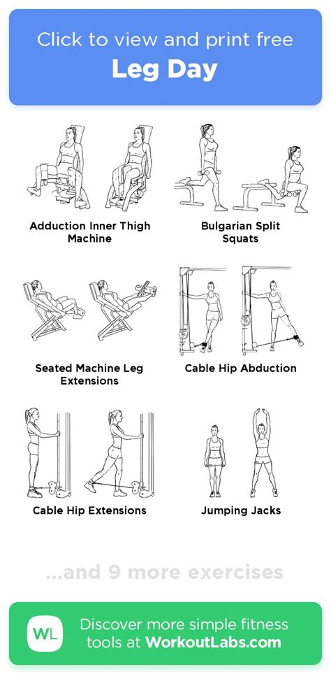 Leg Day Click To View And Print This Illustrated Exercise Plan Created With Workoutlabsfit