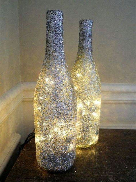 Pin By Julia Beil On Crafts Diy Bottle Lamp Glitter Wine Bottles Lighted Wine Bottles