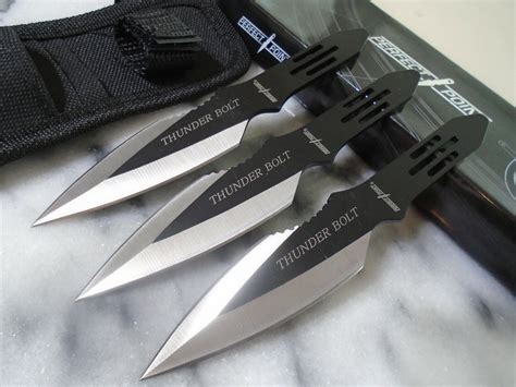 Perfect Point Triple Thunder Bolt 3 Throwing Knives Knife Dagger Set