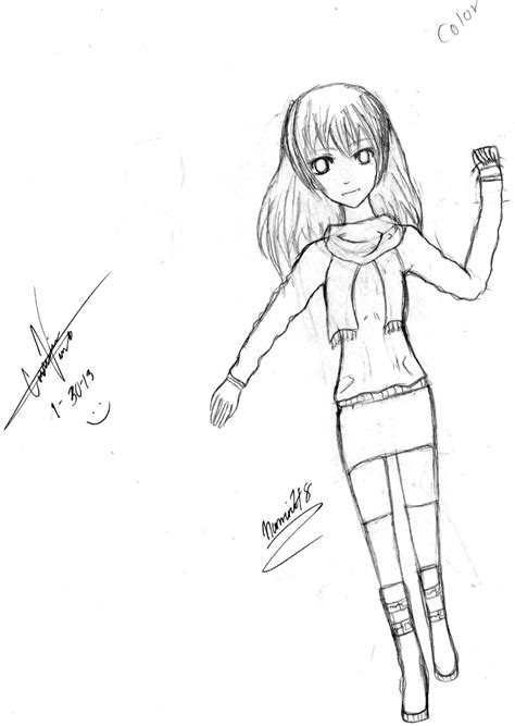 Anime Girl Full Body Drawing At Getdrawings Free Download