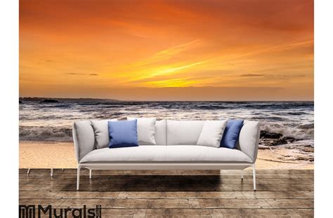 Ocean And Sunset Wall Mural