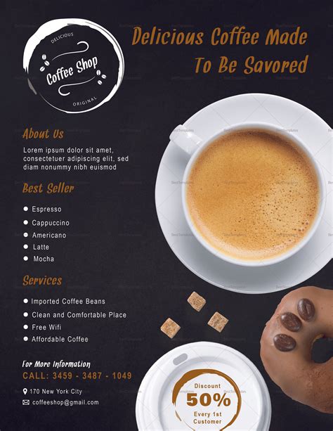 In this segment of coffee shop flyer templates, you can see various types of coffee shop menu templates, which have a brilliant layout, print size, dimensions, and you have unique ideas and items on your menu, but it's looking odd because you don't have a perfect template to highlight your dishes. Coffee Shop Flyer Design Template in PSD, Word, Publisher, Illustrator, InDesign