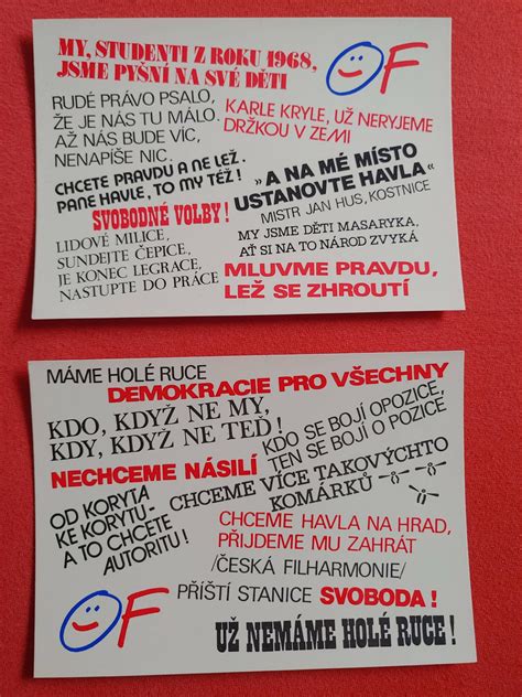 Občanské Fórum Pohlednice Z Roku 1989 Rczech