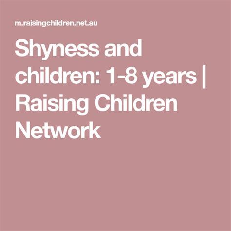 Shyness And Children 1 8 Years Raising Children Network Shyness
