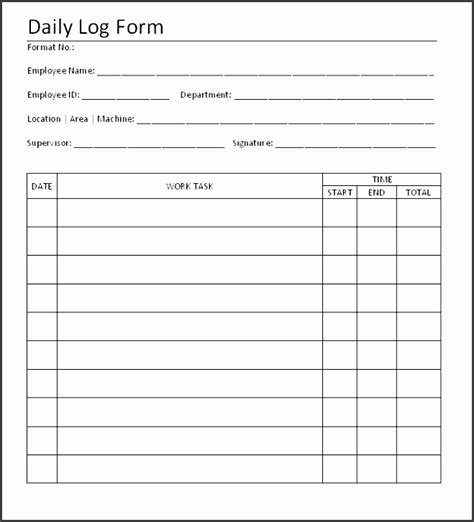 Employee Work Log Template