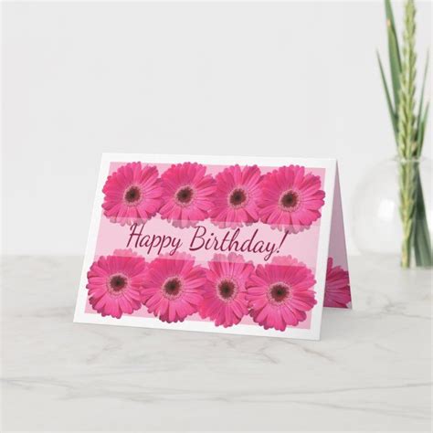 Pink Gerber Daisy Gerber Daisies Happy Birthday Cards Birthday