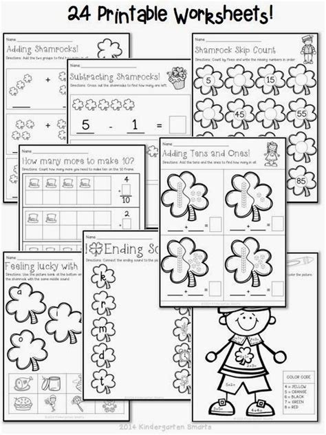 Kindergarten Math Worksheets St Patricks Day With A Freebie St Patrick Day Activities
