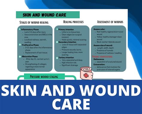 Skin And Wound Care Nursing Cheat Sheet Nursing Student Etsy