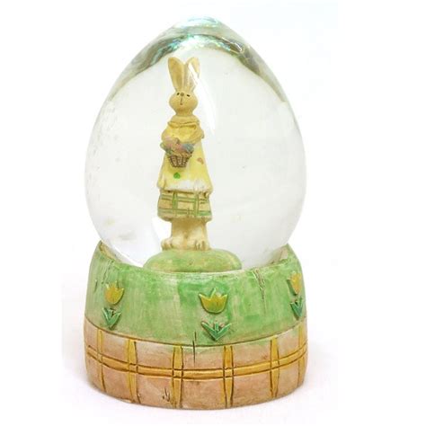 Gisela Graham Snow Globe 81742 Yellow Bunny Ts From Ahernes Of