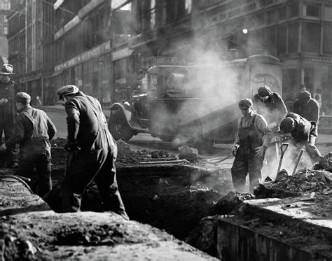 1930s Construction Street Workers Photograph By Vintage Images Pixels