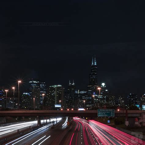 Highway To Chicago Chicago At Night Night Photography Highway Lighting