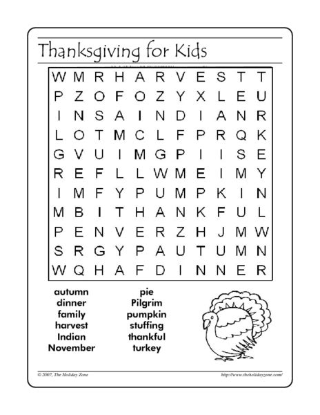 Thanksgiving For Kids Worksheet For 1st 3rd Grade Lesson Planet