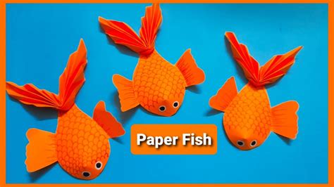 How To Make Paper Fish Paper Goldfish 3d Origami Fish Youtube