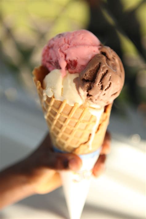 Neapolitan Ice Cream On A Waffle Cone Kingkonela Scoops Wafflecone Icecream Ice Cream