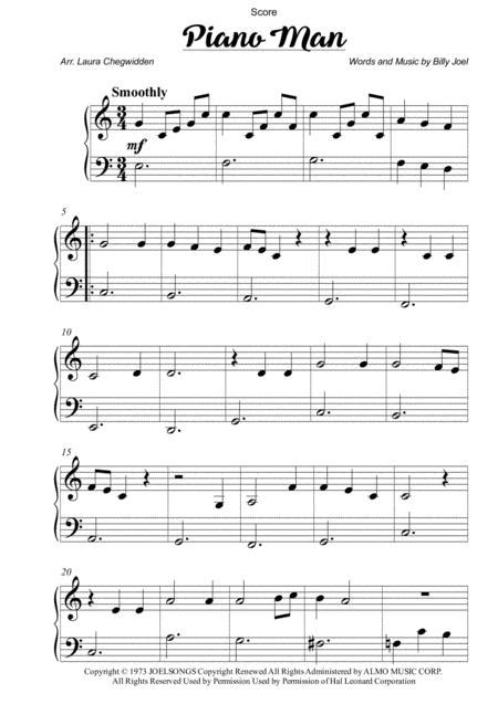 Piano Man For Easy Piano By Billy Joel Digital Sheet