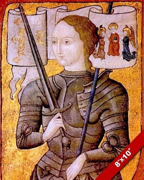 Joan Of Arc In Armor Maid Of Orleans France Painting Real Canvas Art