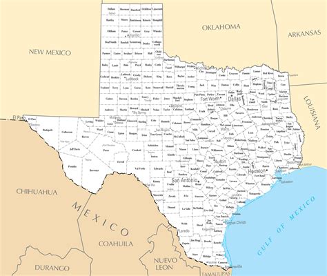 Printable Texas Map