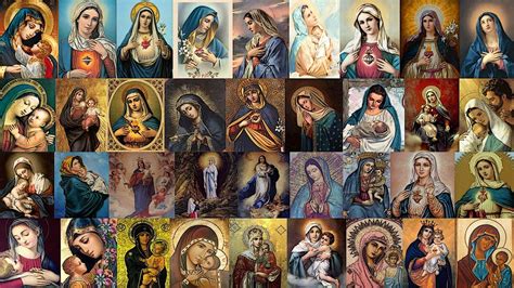 Virgin Mary Jesus Christ Collage Christianity Religion Hd