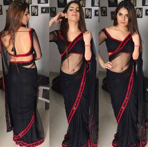 Pin By 🖤maria🖤 On Designer Sarees Backless Blouse Designs Black Net