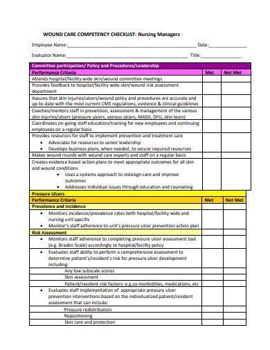 6 Nurse Competency Checklist Templates In Doc Pdf