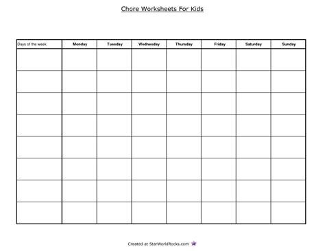 Blank Table Chart Template Chart And Printable World With Menu Chart