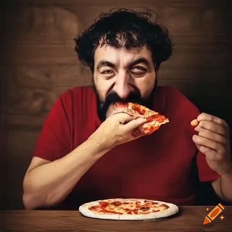 Italian Man Enjoying Pizza On Craiyon