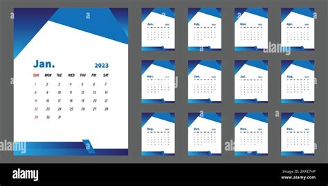 2023 Desk Calendar Design Vector Template New Desk And Wall Calendar