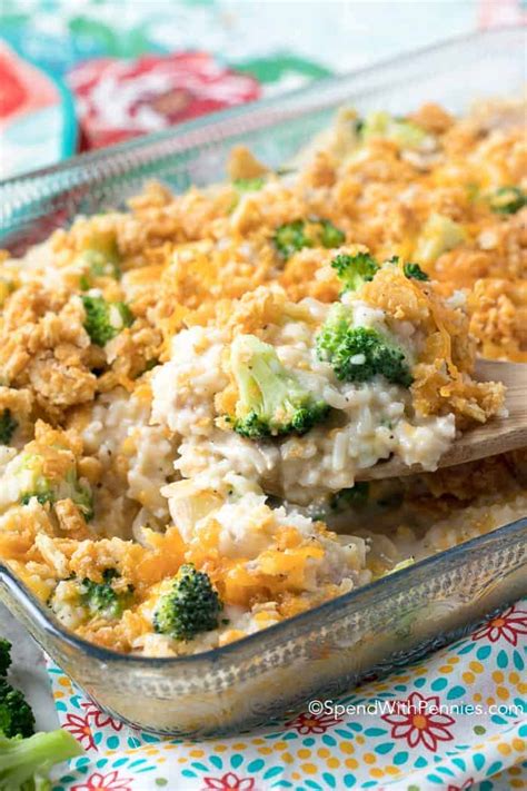 Sprinkle parmesan cheese on top. Easy Broccoli Rice Casserole with Turkey - Spend With Pennies
