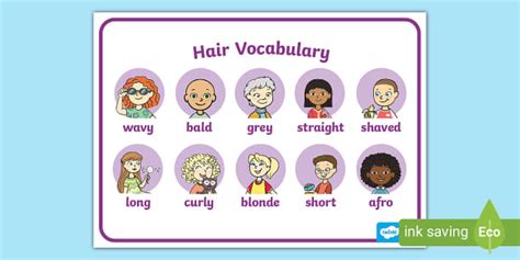 Hair Vocabulary Word Mat Teacher Made Twinkl