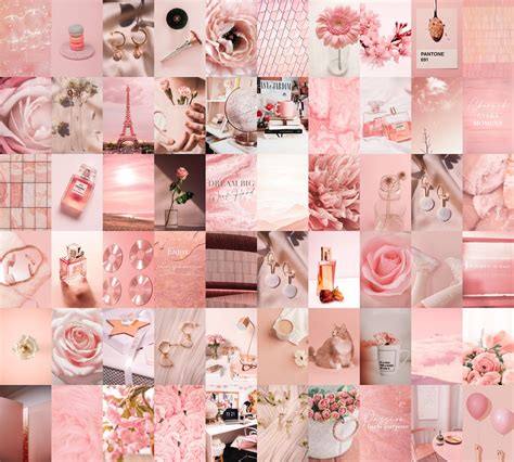 Pink Collage Wall Decor Collage Pink Pink Aesthetic Wall 20A