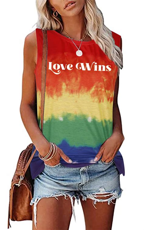 Love Wins Women Tank Top Gay Pride Sleeveless Shirt Lgbt Rainbow Tee