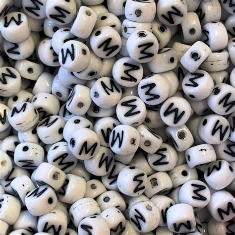 1500pcs acrylic alphabet letter and number beads for bracelet jewelry making with 10m string cord circle alphabet beads. Czech Glass Alphabet Bead - M - Spoilt Rotten Beads