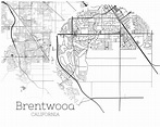 Brentwood Map INSTANT DOWNLOAD Brentwood California City Map | Etsy