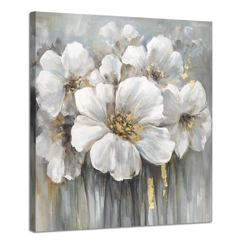 Artistic Path Wall Art Botanical Pictures Painting White Lily Bouquet