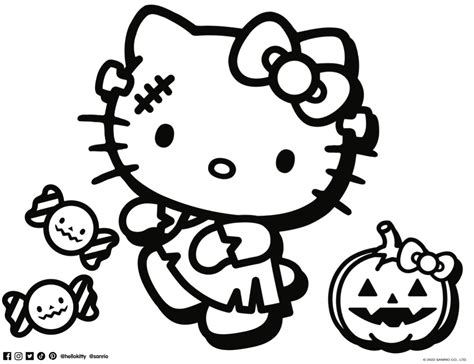 Hello Kitty And Friends Halloween Coloring Pages Hello Kitty