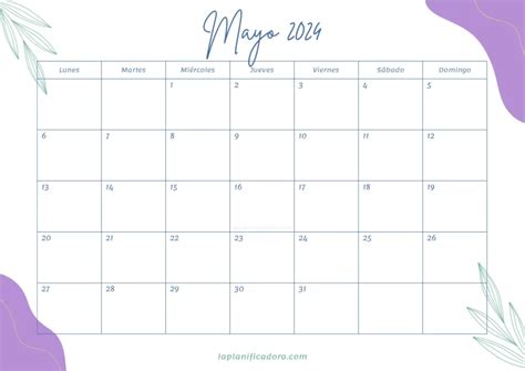 Calendarios Mayo 2024 Para Imprimir