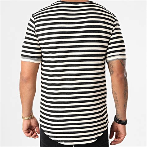 Frilivin - Tee Shirt Oversize A Rayures 15192 Noir Ecru 