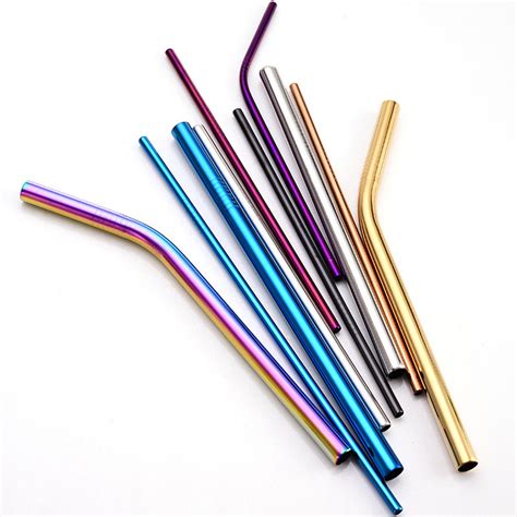 7 Color 2156mm Metal Straws Stainless Steel Straws Drinking Straw