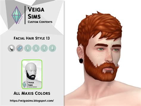 The Sims Resource Facial Hair Style 13 Non Exclusive