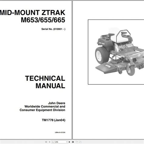 John Deere Mid Mount Z Trak 737 757 Technical Manual Tm2003 022004