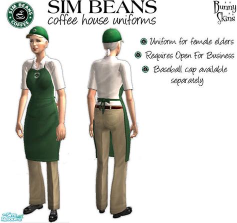 The Sims Resource Sim Beans Uniform For Elder Female