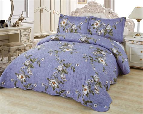 Sapphire Home 3 Piece Fullqueen Size Quilt Bedspread Coverlet Bedding