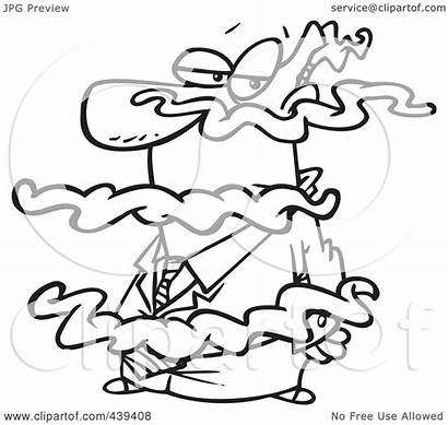 Fog Cartoon Clip Outline Businessman Toonaday Illustration