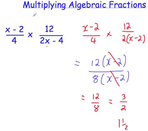 Multiplying Algebraic Fractions Video Corbettmaths