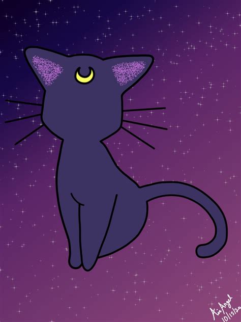 Black Cat Prompt Luna From Sailor Moon By Airangel Commission Art